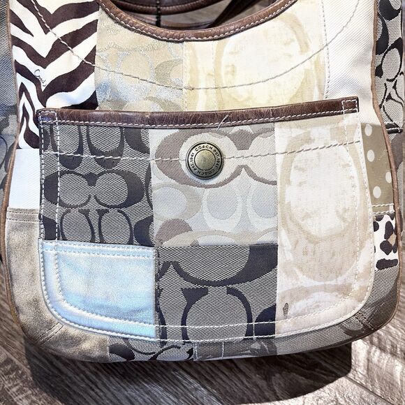 Vintage Coach 10810 Patchwork Ergo Brown Multi Hobo shoulder bag purse Rare - Picture 5 of 16